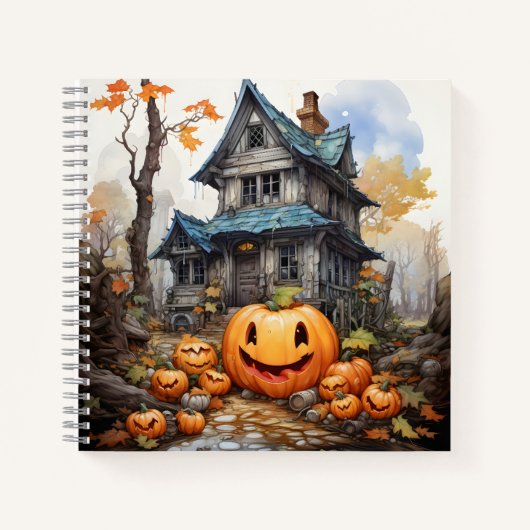 Halloween Sinaasappels pompoenen voor het huis Notitieboek (Voorkant)
