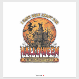 Halloween sinds laatste spookhuis vliegende heks_1 sticker