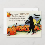  Halloween Singkins Cat Post Card Aankondigingskaart (Voorkant / Achterkant)