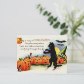  Halloween Singkins Cat Post Card Aankondigingskaart (Staand voorkant)