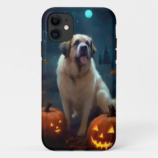 Halloween Sint Bernard Met Pompoenen Eng  Case-Mate iPhone Case (Achterkant)