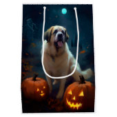 Halloween Sint Bernard Met Pompoenen Eng Medium Cadeauzakje (Achterkant)