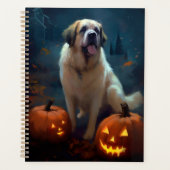 Halloween Sint Bernard Met Pompoenen Eng Planner (Voorkant)
