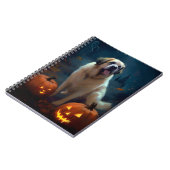 Halloween Sint Bernard Met Pompoenen Griezelen  Notitieboek (Linkerzijde)