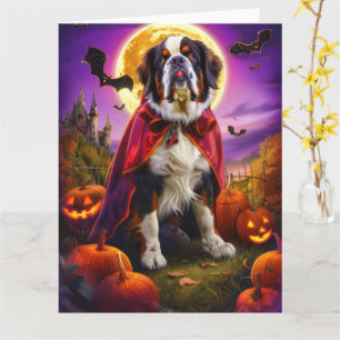 Halloween Sint Bernard Vampier Pompoenen Griezelen Kaart