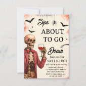 Halloween "Sips About To Go Down" Skelet Kaart (Voorkant)