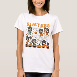 Halloween Sisters beroemd gemaakt door Spooky T-shirt