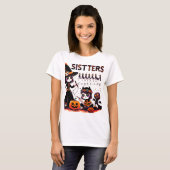 Halloween Sisters - Spooky Schrijfpraktijk T-shirt (Voorkant volledig)