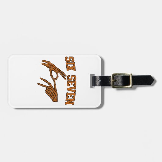 Halloween Six Seven Meme Gebarentaal 67 Mason Bagagelabel (Voorkant horizontaal)