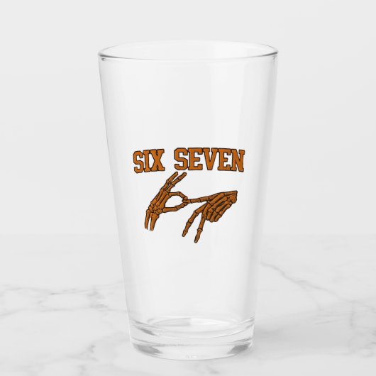 Halloween Six Seven Meme Gebarentaal 67 Mason Glas (Voorkant)