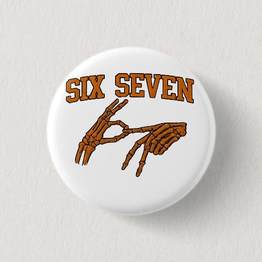 Halloween Six Seven Meme Gebarentaal 67 Mason Ronde Button 3,2 Cm (Voorkant)