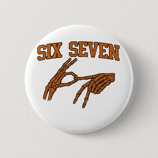 Halloween Six Seven Meme Gebarentaal 67 Mason Ronde Button 5,7 Cm (Voorkant)