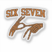 Halloween Six Seven Meme Gebarentaal 67 Mason Sticker (Voorkant)