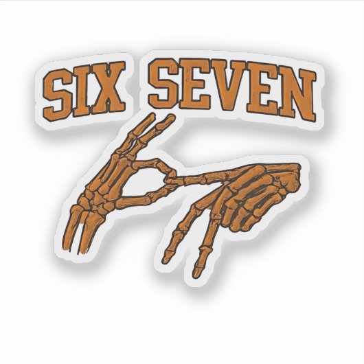 Halloween Six Seven Meme Gebarentaal 67 Mason Sticker (Voorkant)