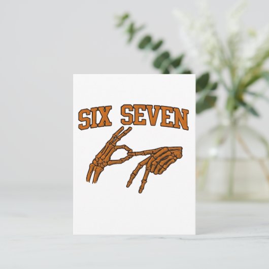 Halloween Six Seven Meme Gebarentaal 67 Mason Uitnodiging Briefkaart (Staand voorkant)