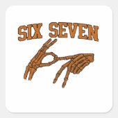 Halloween Six Seven Meme Gebarentaal 67 Mason Vierkante Sticker (Voorkant)