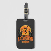 Halloween Skateboard Maan Ontwerp Halloween Bagagelabel (Voorkant (verticaal))