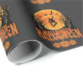 Halloween Skateboard Maan Ontwerp Halloween Cadeaupapier (Rol Hoek)
