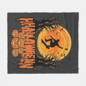 Halloween Skateboard Maan Ontwerp Halloween Fleece Deken (Voorkant (Horizontaal))