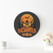 Halloween Skateboard Maan Ontwerp Halloween Grote Klok (Huis)