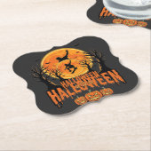 Halloween Skateboard Maan Ontwerp Halloween Kartonnen Onderzetters (Gekanteld)