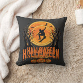 Halloween Skateboard Maan Ontwerp Halloween Kussen (Deken)