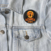 Halloween Skateboard Maan Ontwerp Halloween Ronde Button 5,7 Cm (In situ)