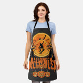 Halloween Skateboard Maan Ontwerp Halloween Schort (Gedragen)