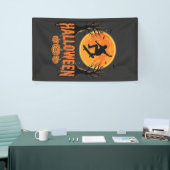 Halloween Skateboard Maan Ontwerp Halloween Spandoek (Beurs)