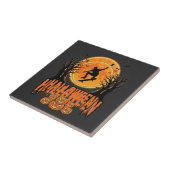 Halloween Skateboard Maan Ontwerp Halloween Tegeltje (Zijkant)