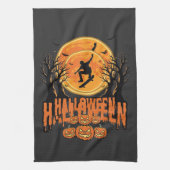 Halloween Skateboard Maan Ontwerp Halloween Theedoek (Verticaal)