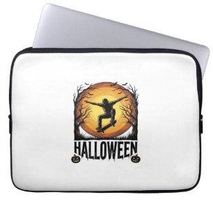 Halloween Skateboard Maan Vintage Vector Design_1 Laptop Sleeve
