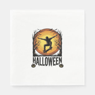 Halloween Skateboard Maan Vintage Vector Design_1 Servet