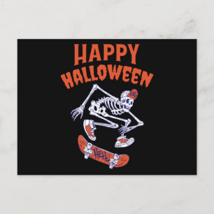 Halloween Skateboard Skeleton Briefkaart