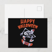 Halloween Skateboard Skeleton Briefkaart (Voorkant / Achterkant)