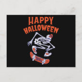 Halloween Skateboard Skeleton Briefkaart (Voorkant)