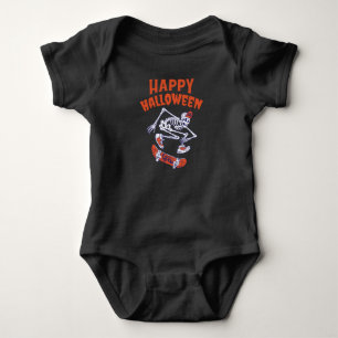 Halloween Skateboard Skeleton Romper