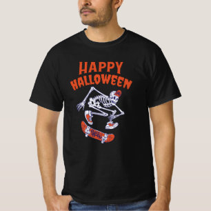Halloween Skateboard Skeleton T-shirt
