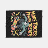 Halloween Skateboard Tricks Skeleton Snoep Jeugd Fleece Deken (Voorkant (Horizontaal))