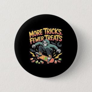 Halloween Skateboard Tricks Skeleton Snoep Jeugd Ronde Button 5,7 Cm