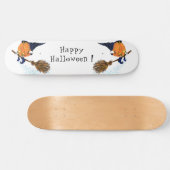 Halloween Skateboard Witch Pumpkin Flying Broom (Horizontaal)