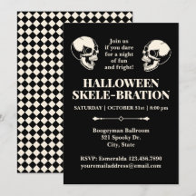 Halloween Skele-bratie Lachende Schedels Uitnodigi