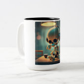Halloween Skelet #3 Tweekleurige Koffiemok (Voorkant links)