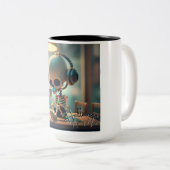 Halloween Skelet #3 Tweekleurige Koffiemok (Voorkant rechts)