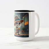 Halloween Skelet #4 Tweekleurige Koffiemok (Voorkant rechts)