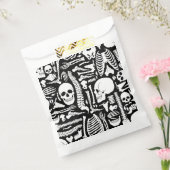 Halloween skelet Anatomische botten Patroon Bedankzakje (Gezegeld)