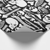 Halloween skelet Anatomische botten Patroon Cadeaupapier (Hoek)