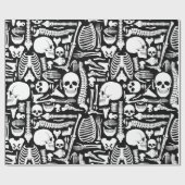 Halloween skelet Anatomische botten Patroon Cadeaupapier (Vlak)