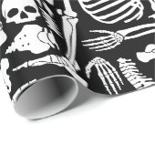 Halloween skelet Anatomische botten Patroon Cadeaupapier (Rol Hoek)