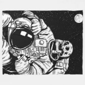 halloween skelet astronaut fleece deken (Voorkant (Horizontaal))